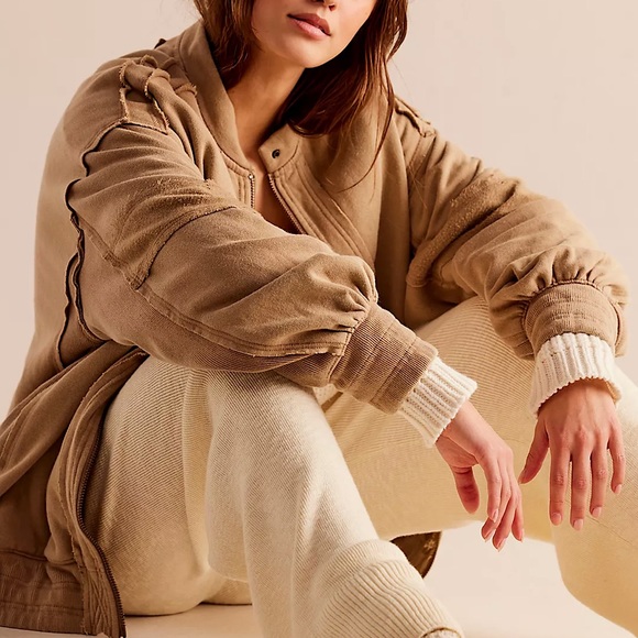 NEW Free People Lou Moto Zip Jacket In Greige - Picture 4 of 11